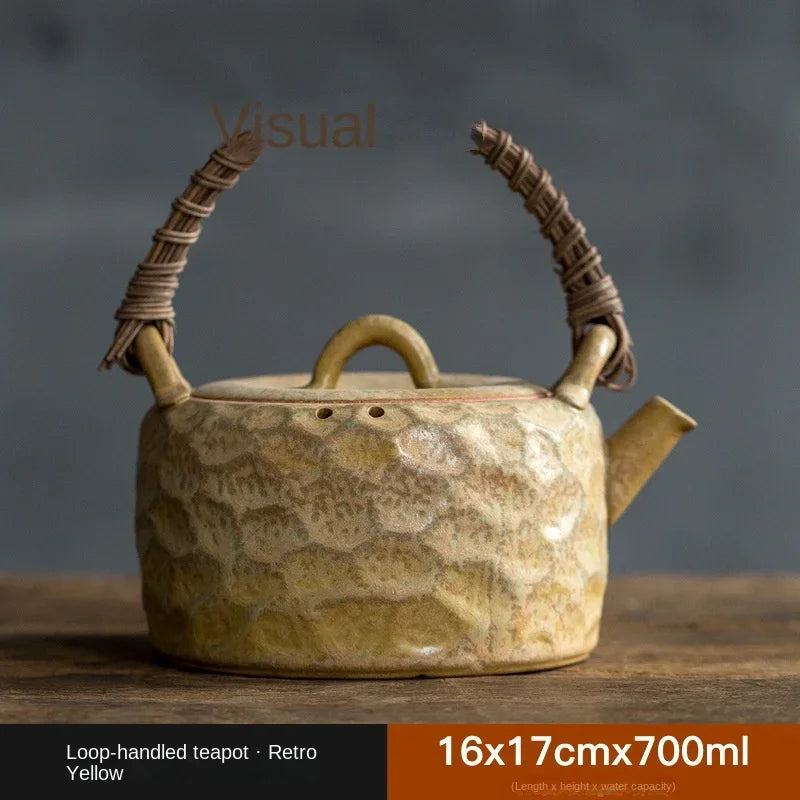 Stoneware Charcoal Stove Tea Brewing Pot Single Japanese Teapot Household Kung Fu Tea Teaware Large Capacity Tea Making Device